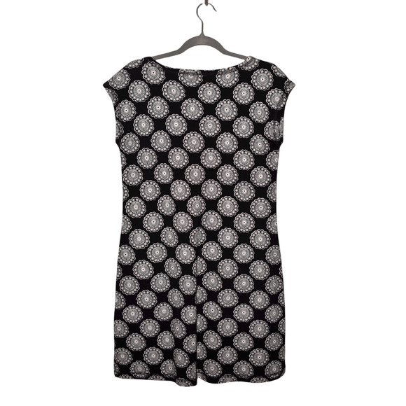 T BY TALBOTS NEW $79 Black Geometric Print Sleeveless Shift Dress‎ XS - Picture 2 of 3